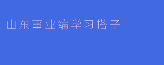 山东事业编学习搭子是什么？有什么作用？
