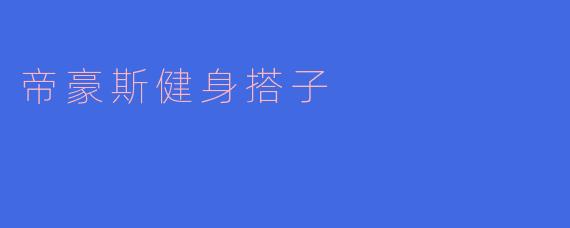 帝豪斯健身搭子