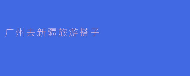 探索美丽新疆：广州出发的旅游搭子之旅