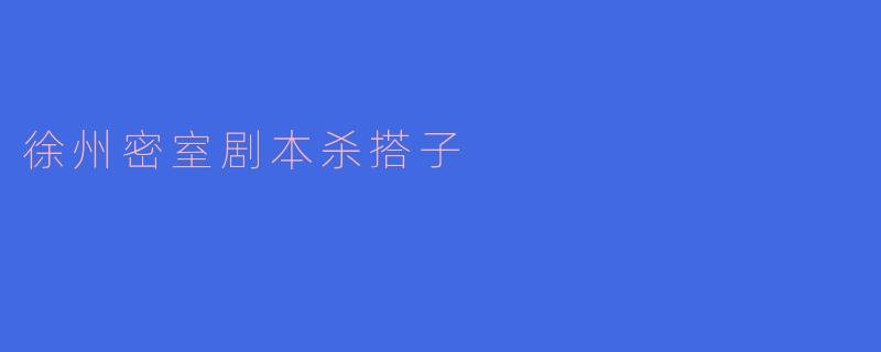 ### 徐州密室剧本杀搭子的奇妙体验