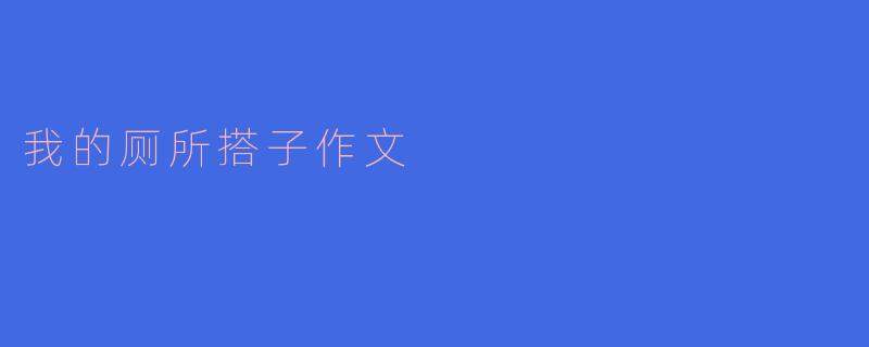 我的厕所搭子作文