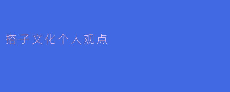 搭子文化个人观点
