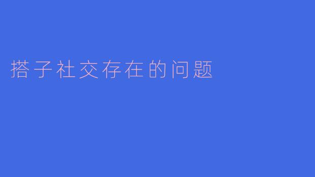 搭子社交存在的问题