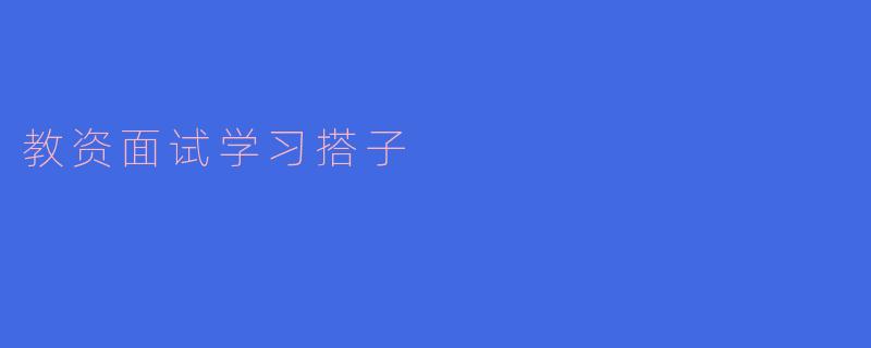 教资面试学习搭子