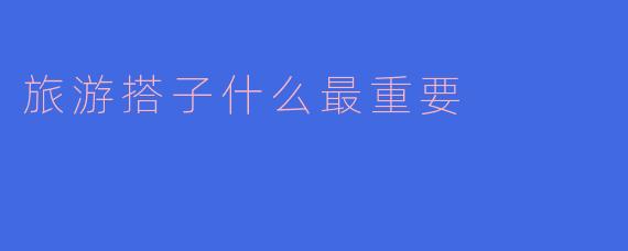 旅游搭子最重要的是什么?****