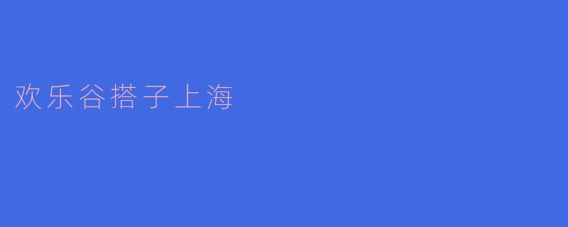 欢乐谷搭子:上海的游玩新选择