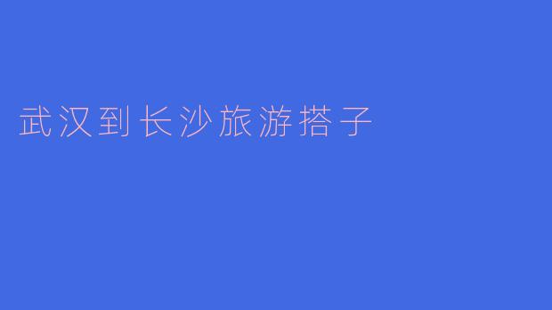 武汉到长沙旅游搭子