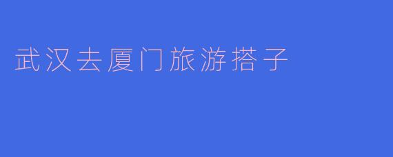 武汉去厦门旅游搭子