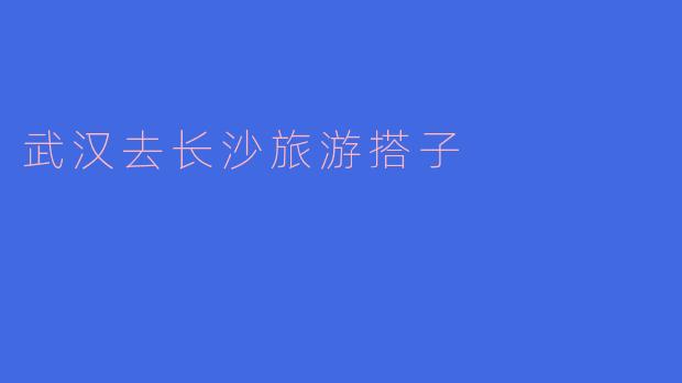 武汉去长沙旅游搭子