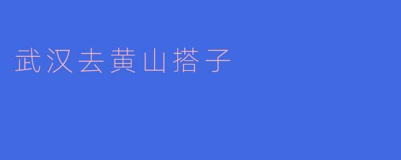 ### 武汉到黄山的搭子之旅：探索人与自然的和谐美