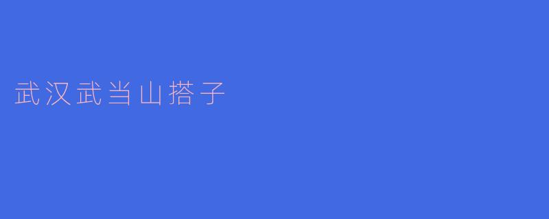 武汉武当山搭子
