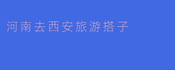 河南去西安旅游搭子