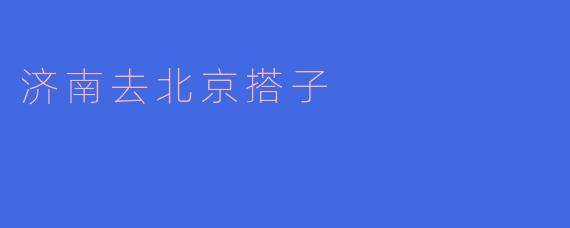 请问从济南去北京有没有推荐的搭子方式？