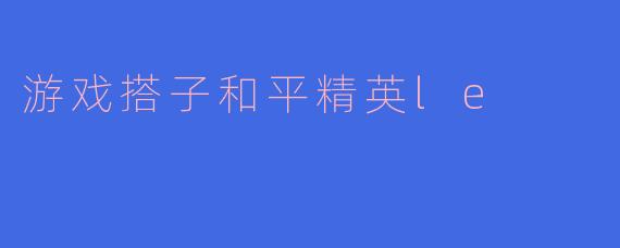 游戏搭子和平精英le