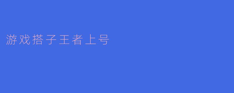 游戏搭子王者上号:愿与你共闯峡谷的岁月