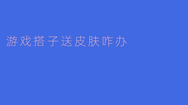 游戏搭子送皮肤咋办