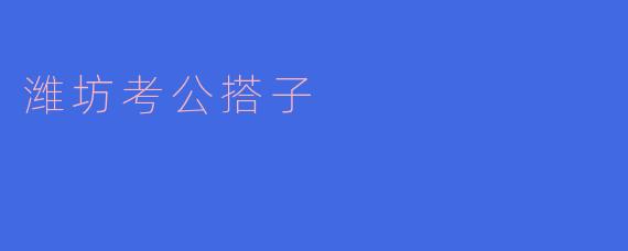 潍坊考公搭子：一起奋斗，共同成长的温暖伙伴