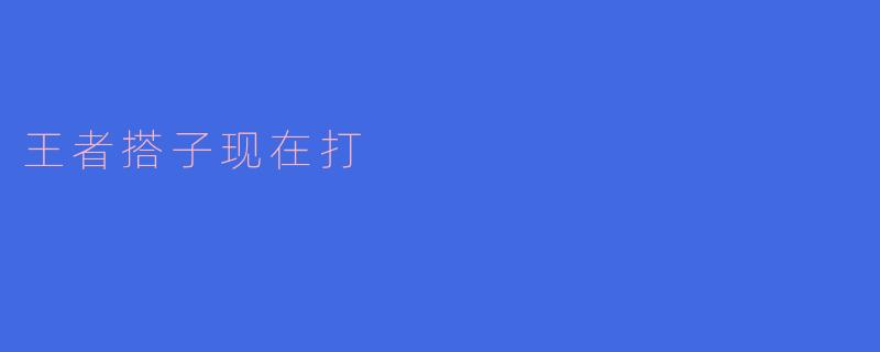 王者搭子,现在打!无畏挑战,尽享游戏乐趣