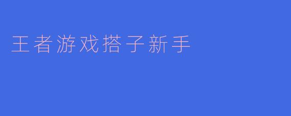 作为一个王者游戏的新手,如何找到合适的搭子一起玩?