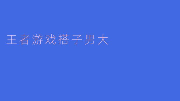 王者游戏搭子男大
