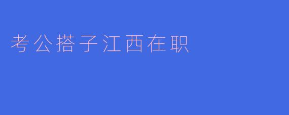 考公搭子江西在职