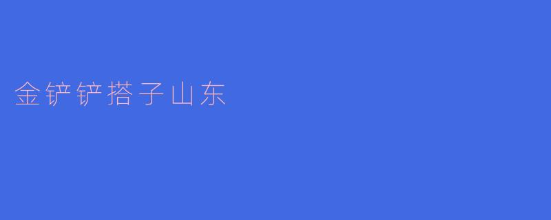 金铲铲搭子山东