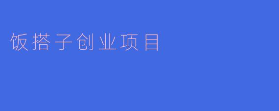 饭搭子创业项目