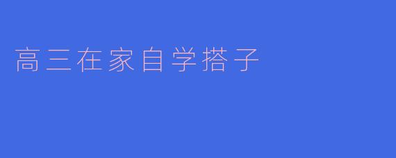 高三在家自学搭子