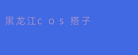 黑龙江的COS搭子文化:青春与梦想的交汇