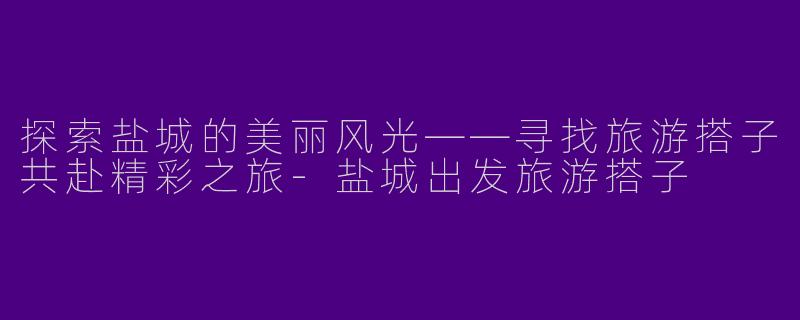 探索盐城的美丽风光——寻找旅游搭子共赴精彩之旅-盐城出发旅游搭子