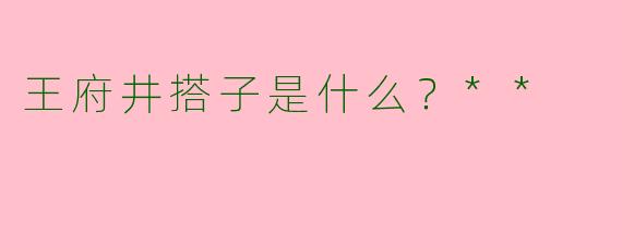 王府井搭子是什么？**