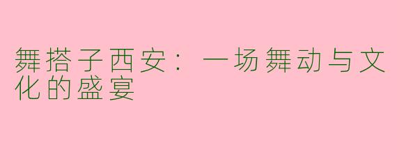 舞搭子西安：一场舞动与文化的盛宴