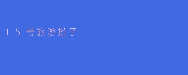 15号旅游搭子