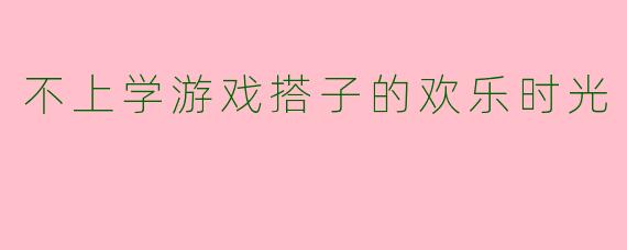 不上学游戏搭子的欢乐时光