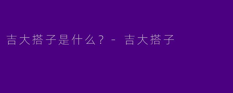 吉大搭子是什么？-吉大搭子