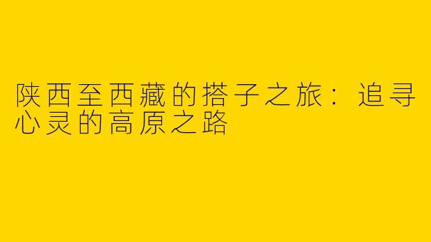 陕西至西藏的搭子之旅:追寻心灵的高原之路