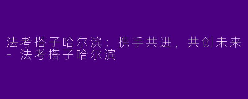 法考搭子哈尔滨：携手共进，共创未来-法考搭子哈尔滨