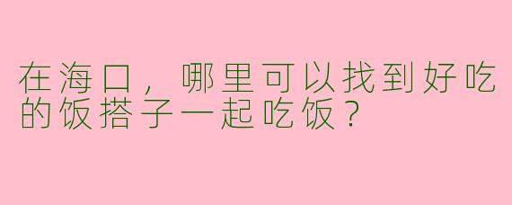 在海口，哪里可以找到好吃的饭搭子一起吃饭？