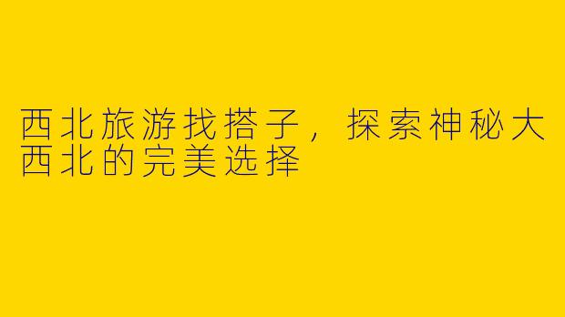 西北旅游找搭子，探索神秘大西北的完美选择