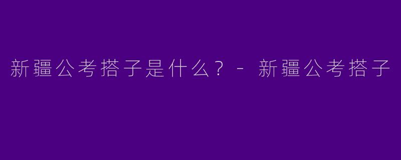 新疆公考搭子是什么？