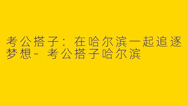 考公搭子：在哈尔滨一起追逐梦想-考公搭子哈尔滨