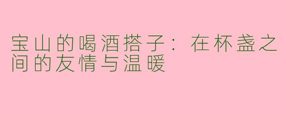 宝山的喝酒搭子：在杯盏之间的友情与温暖