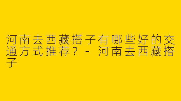 河南去西藏搭子有哪些好的交通方式推荐?
