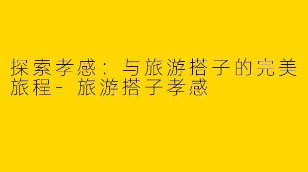 探索孝感：与旅游搭子的完美旅程-旅游搭子孝感