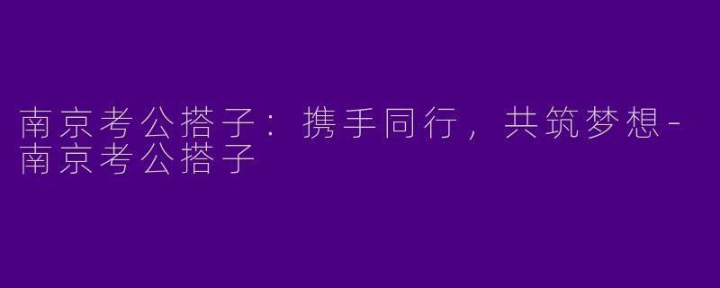 南京考公搭子：携手同行，共筑梦想-南京考公搭子