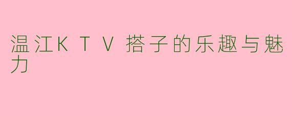 温江KTV搭子的乐趣与魅力