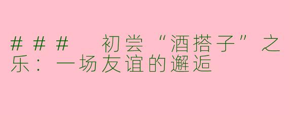 ### 初尝“酒搭子”之乐：一场友谊的邂逅