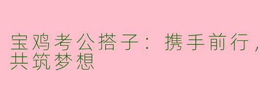 宝鸡考公搭子：携手前行，共筑梦想