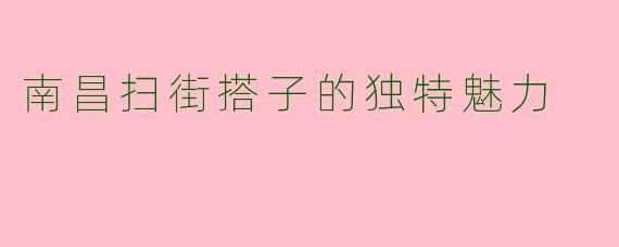 南昌扫街搭子的独特魅力