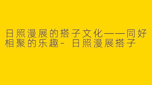 日照漫展的搭子文化——同好相聚的乐趣-日照漫展搭子